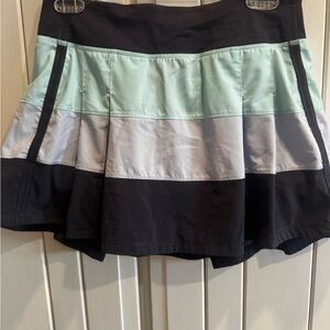 Lululemon Athletica Black, Gray, and Mint Mini Skirt